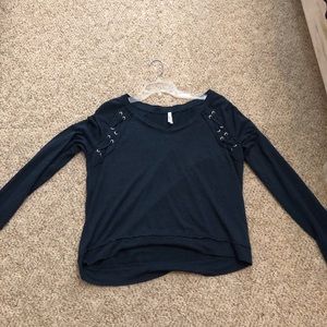 Navy blue long sleeve shirt